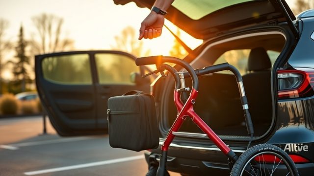 Maße und Traggriff des Alber Aktiv Rollators im Detail