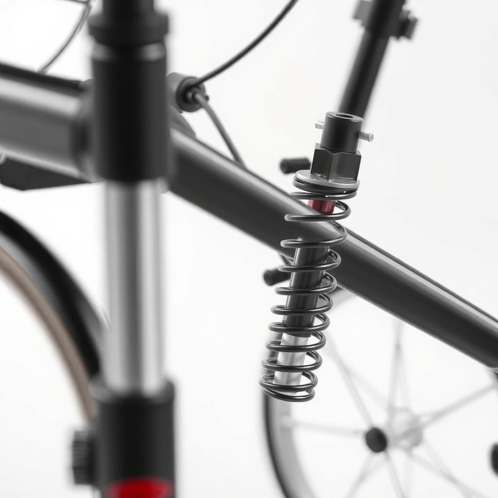 A photorealistic close-up illustration of the suspension system of an Alber Aktiv Rollator
