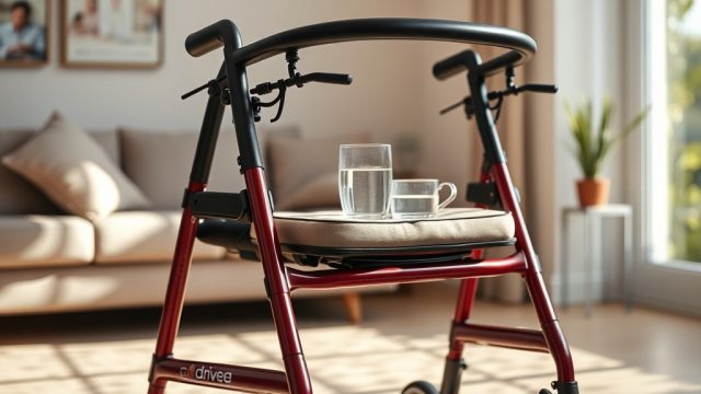 Sitzhöhe verstellbar beim Drive DeVilbiss Rollator