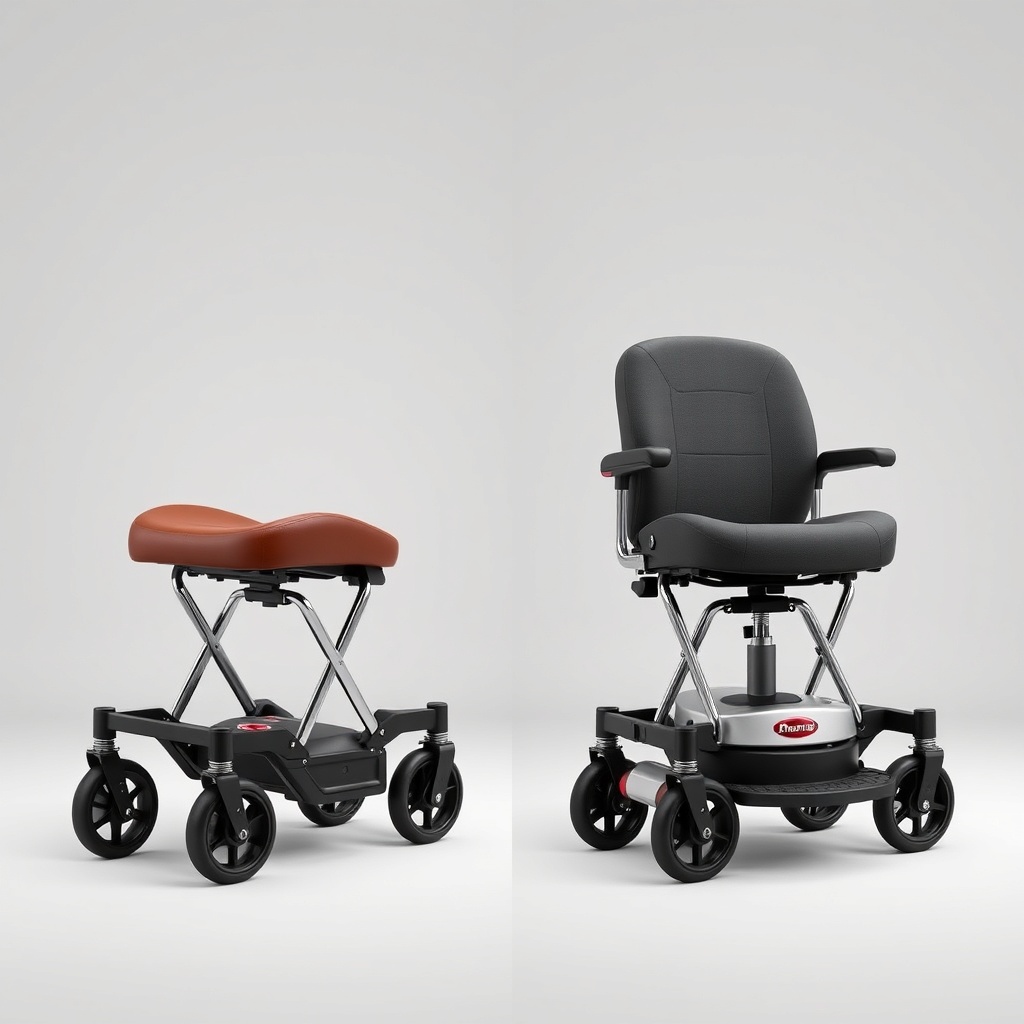 Photorealistic split view of two different roller models side by side