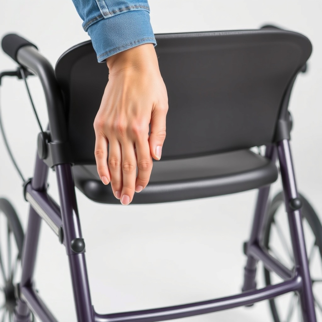 Nahaufnahme des Verstellmechanismus am Drive DeVilbiss Healthcare Rollator